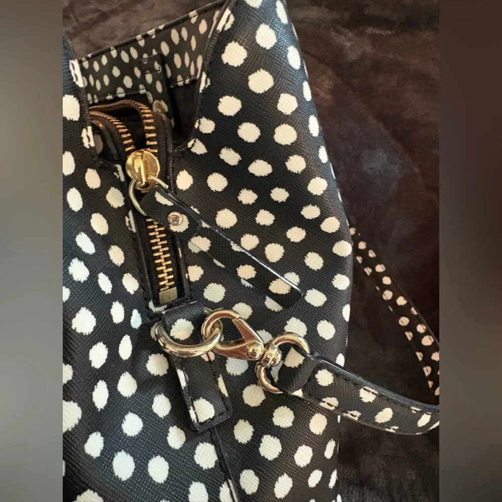 Kate Spade Black and White Polka Dot Shoulder Bag - Picture 3 of 11